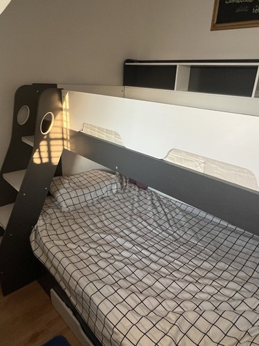 Bunk bed with double - bunk, and