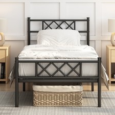 Metal Bed Frame w/Cross-design