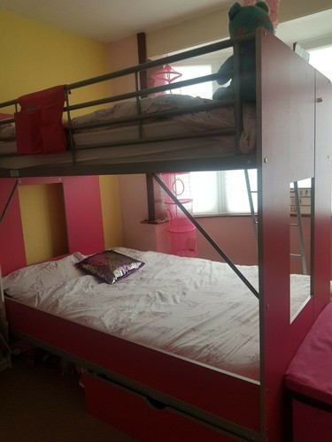 Double and single bunk bed - double,